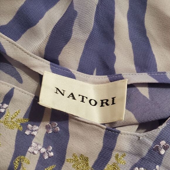 Natori Purple Zebra & Embroidered Floral Nightgown (S) - Picture 6 of 6